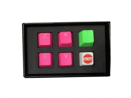 Tai-Hao 4+2 Key ABS Keycaps - Neon Pink - مفاتيح كيبورد
